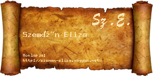 Szemán Eliza névjegykártya